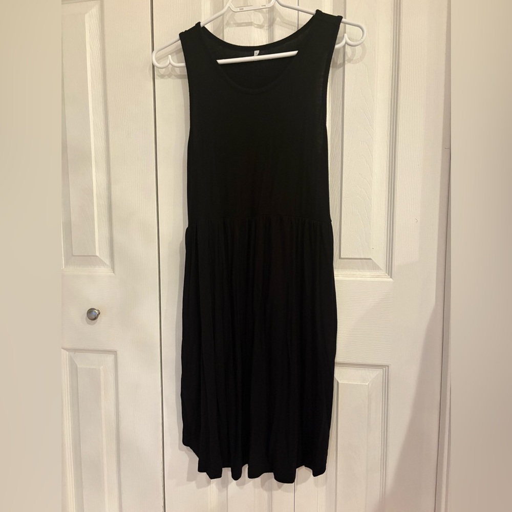 Soft rayon lightweight Black Sleeveless Dress